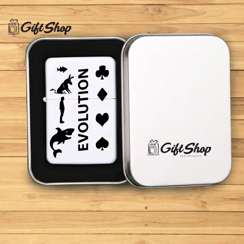 Poker evolution, bricheta metalica gravata laser cu mesajv